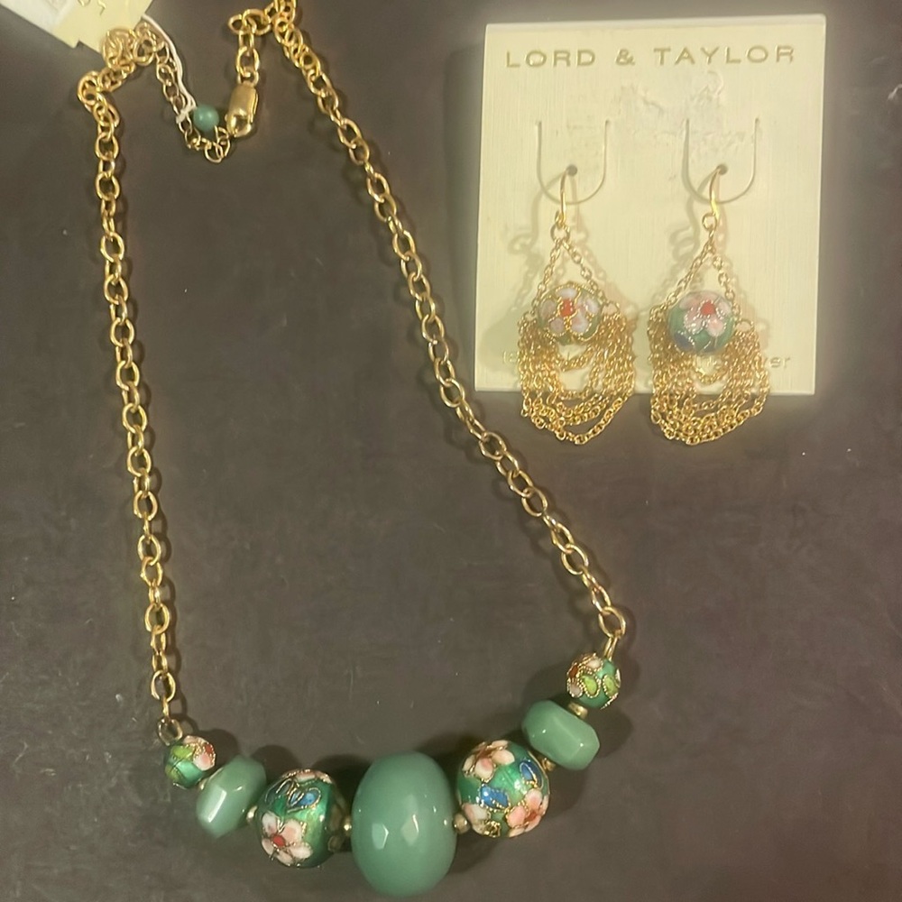 Earrings and necklace